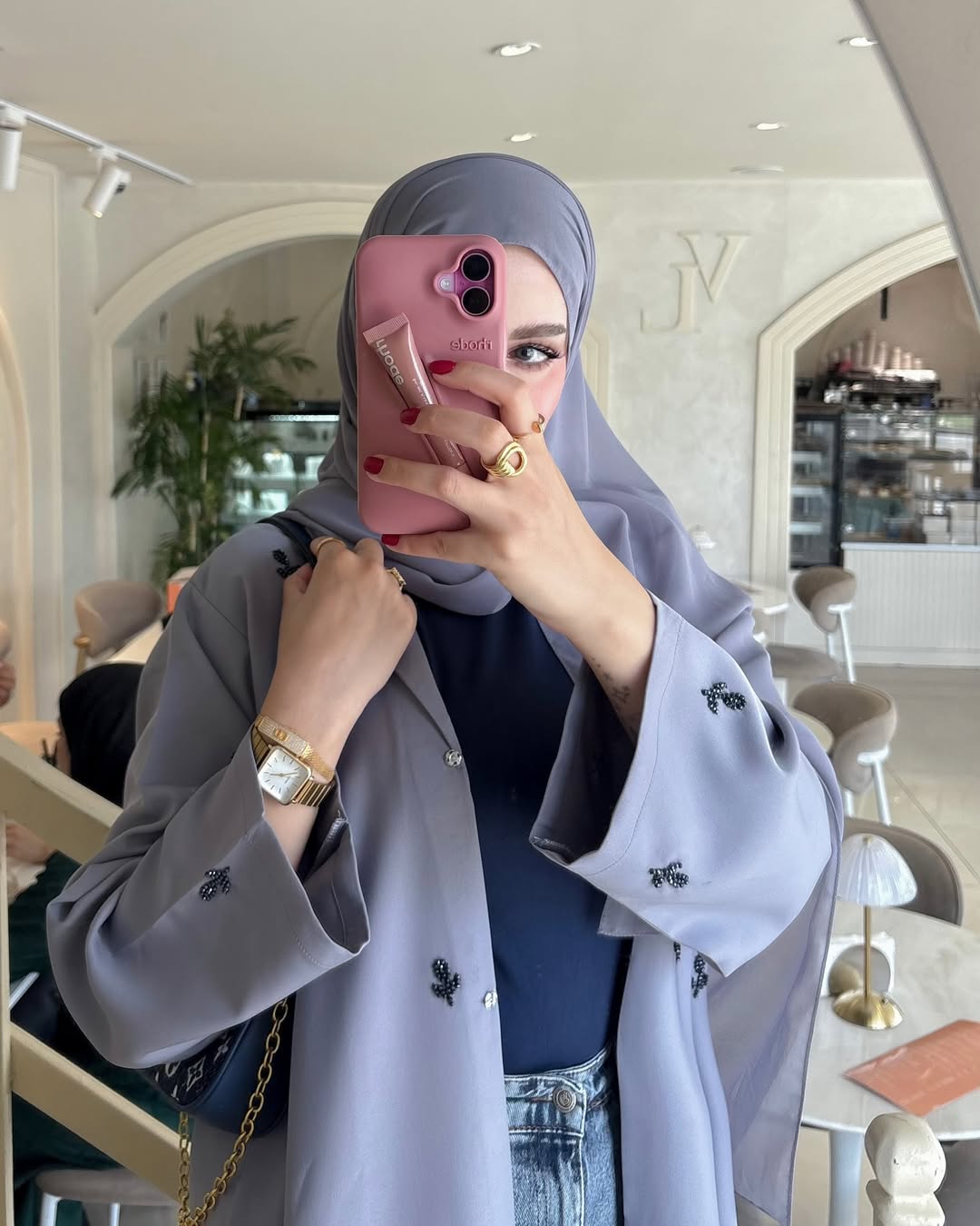 Slate Lavender – 2-Piece Abaya Set