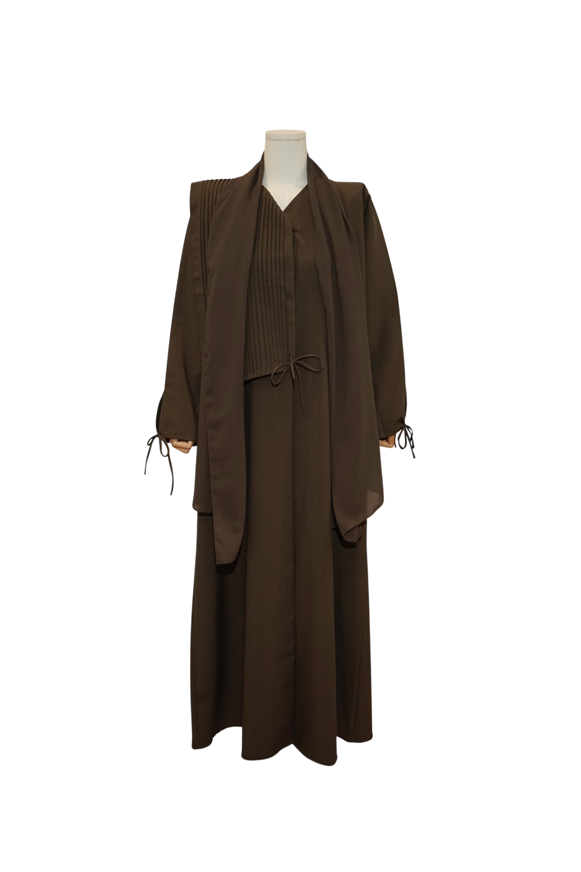 Cocoa Folds – 2-Piece Abaya Set