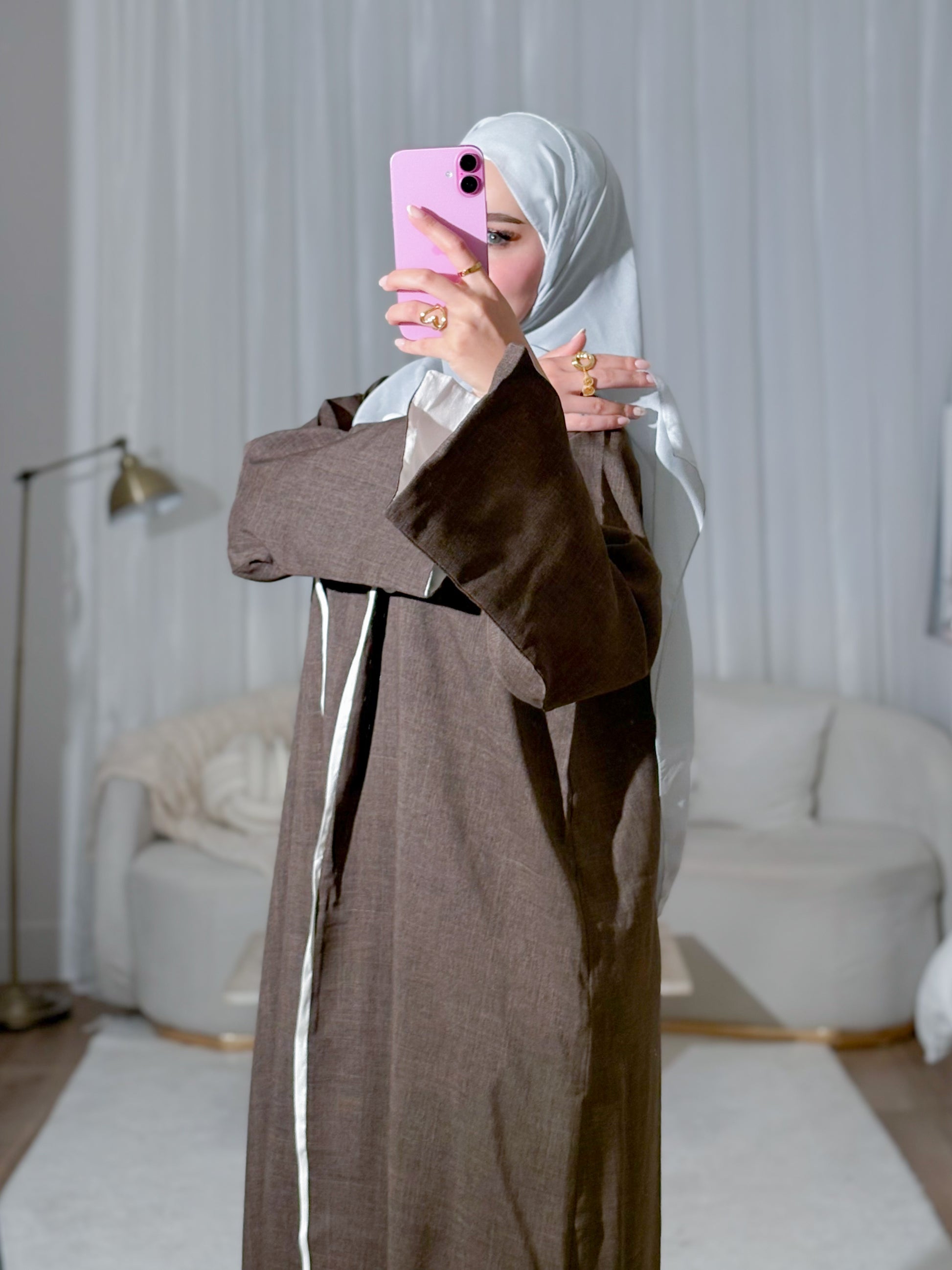 Mocha – 3-Piece Abaya Set
