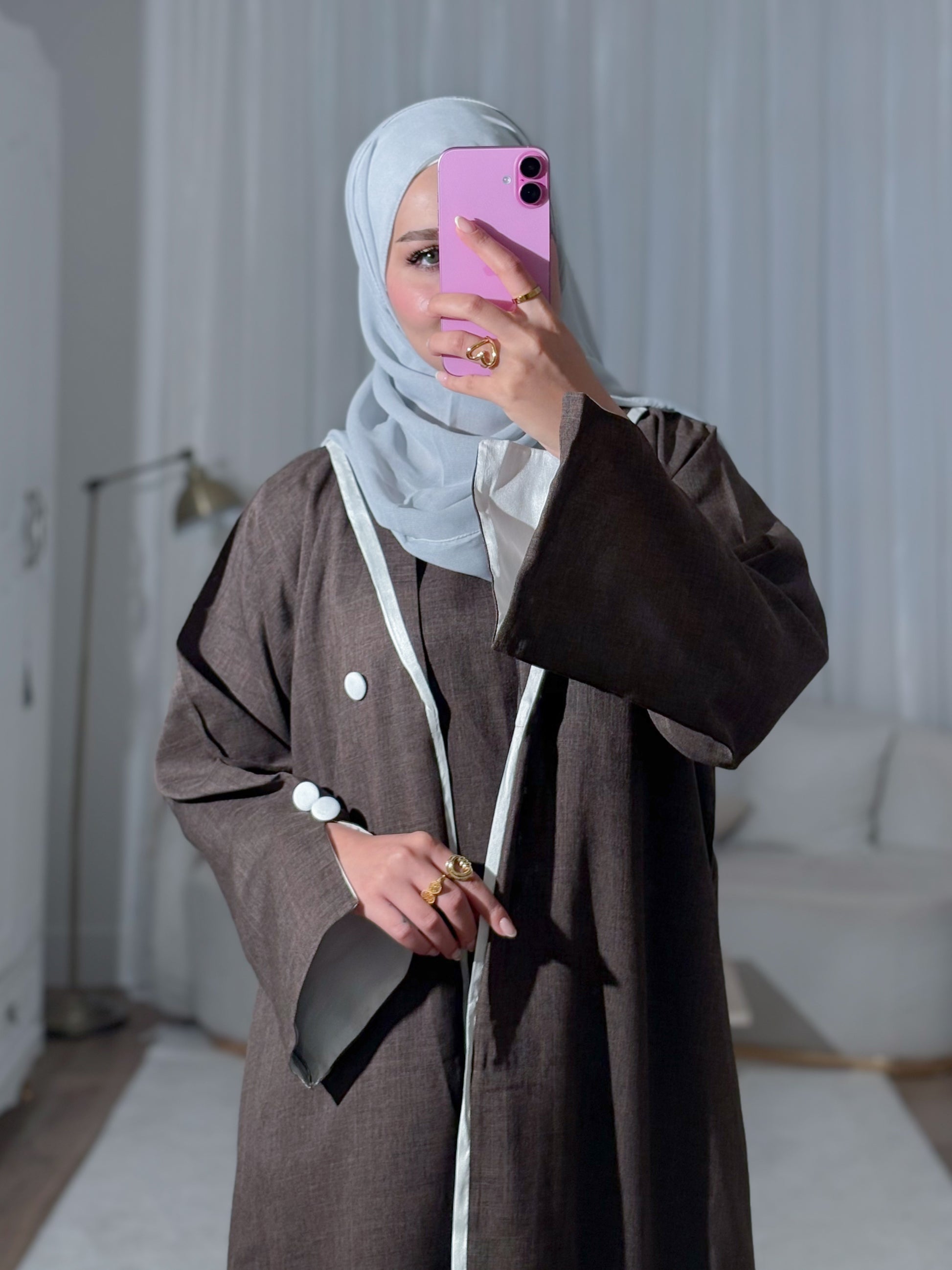 Mocha – 3-Piece Abaya Set