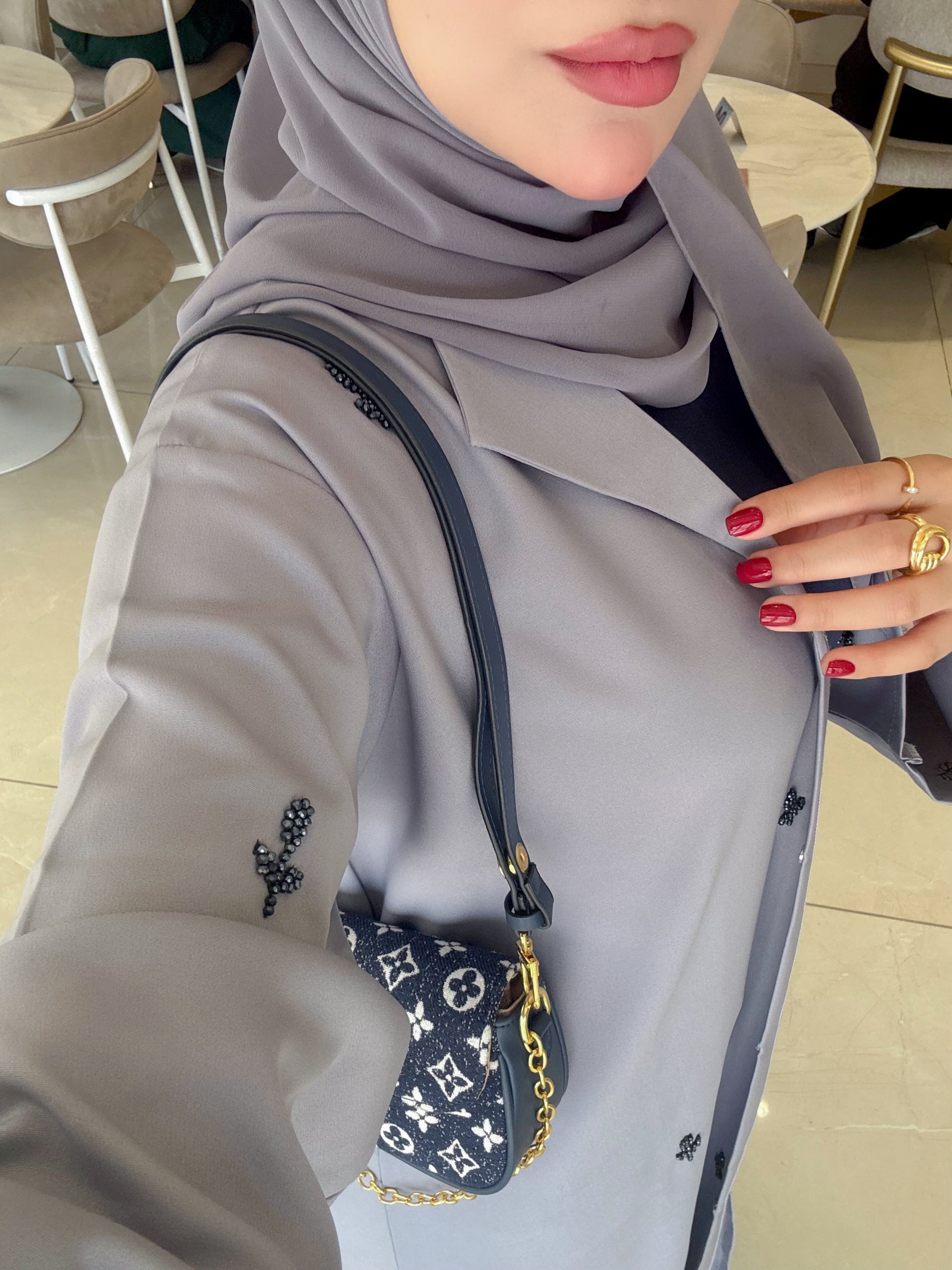 Slate Lavender – 2-Piece Abaya Set