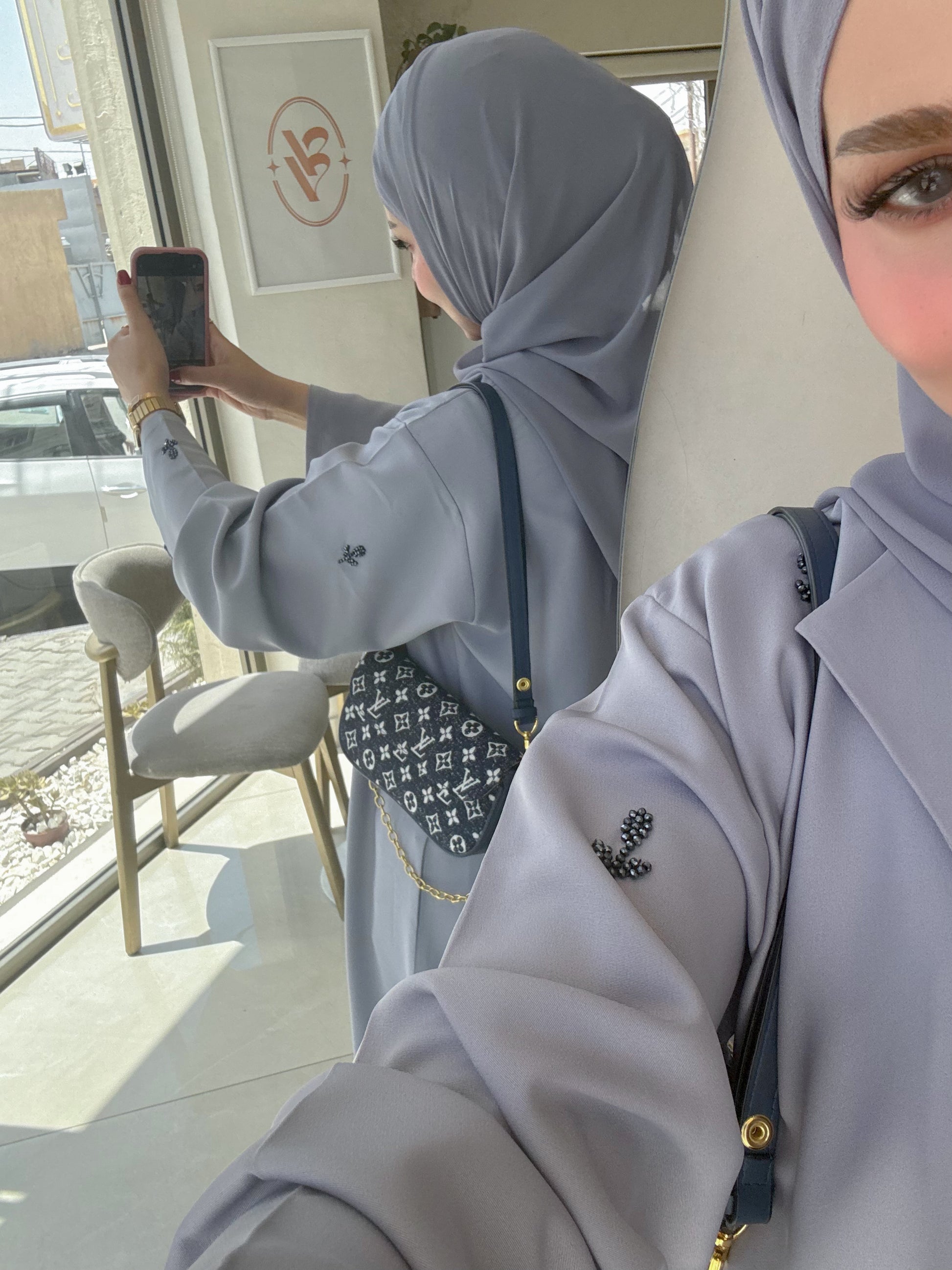 Slate Lavender – 2-Piece Abaya Set