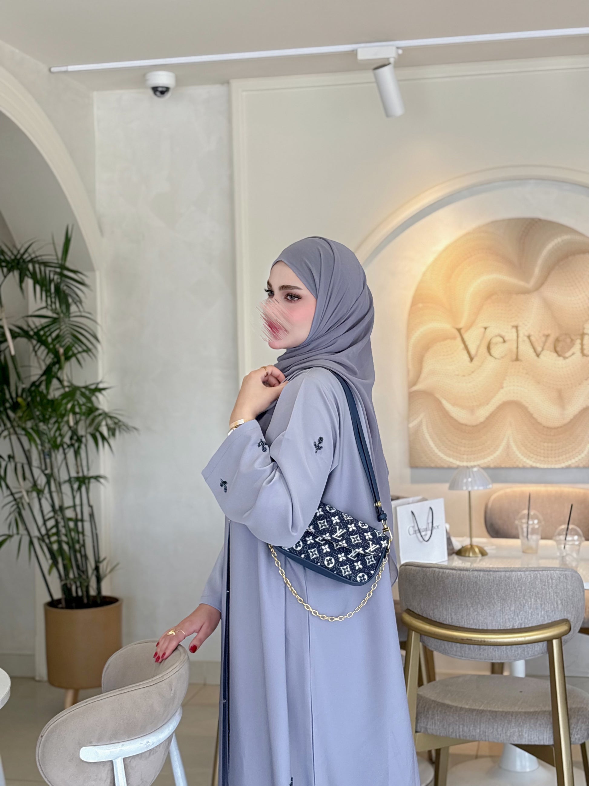 Slate Lavender – 2-Piece Abaya Set