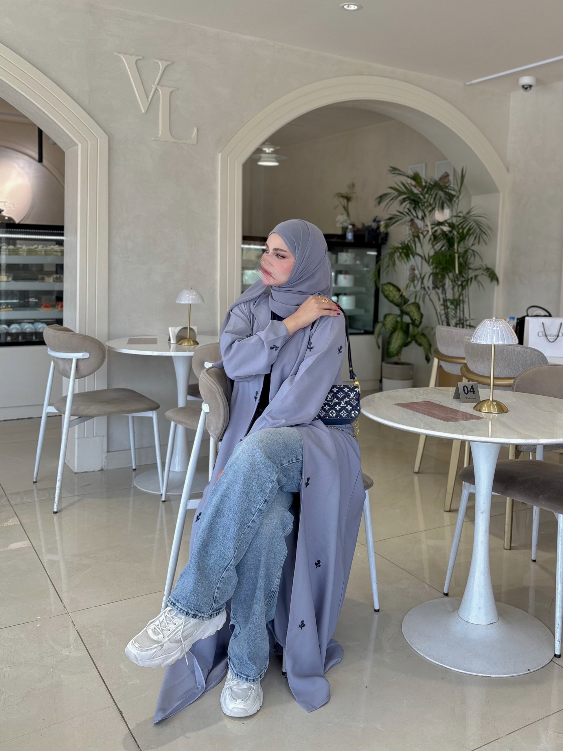 Slate Lavender – 2-Piece Abaya Set