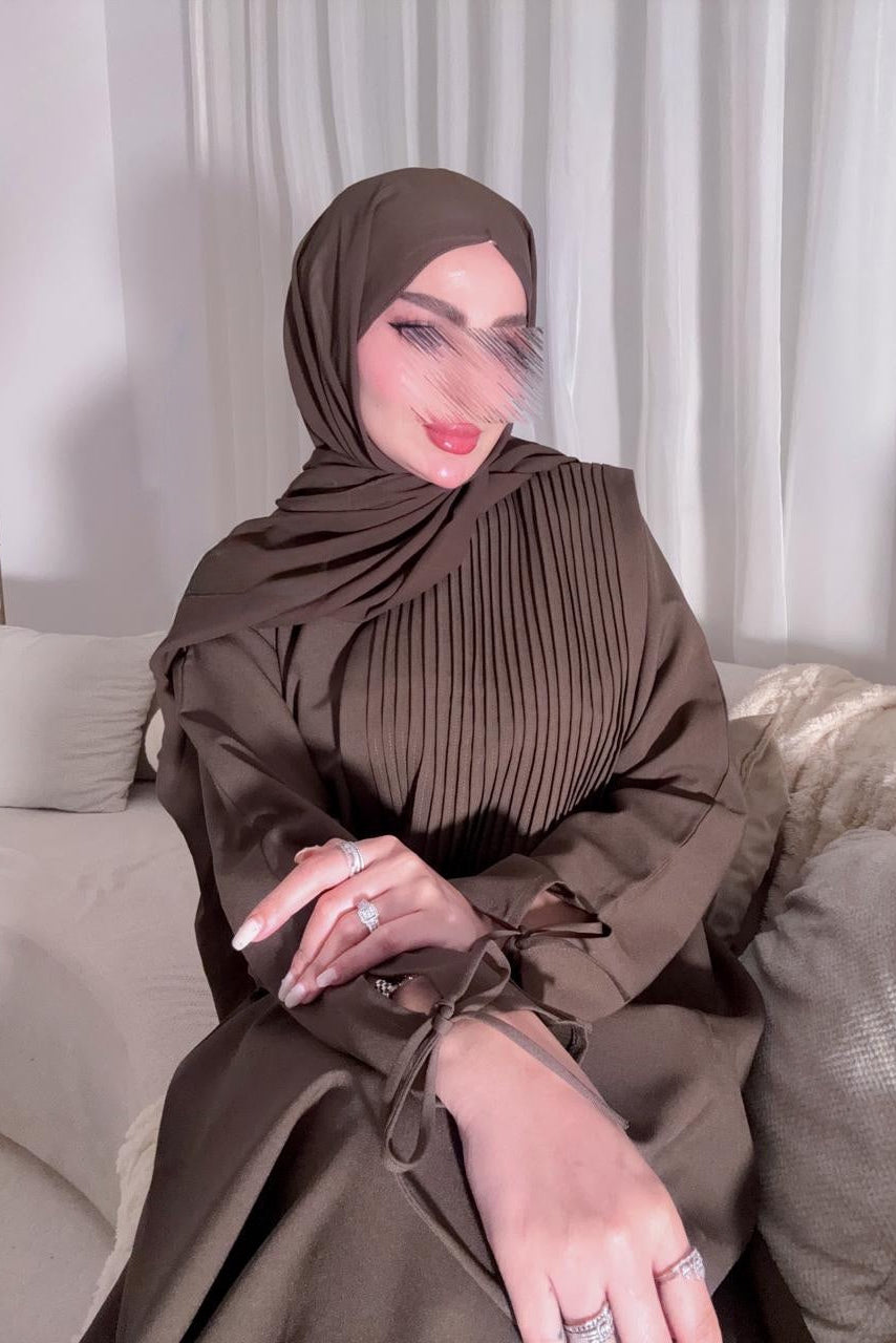 Cocoa Folds – 2-Piece Abaya Set