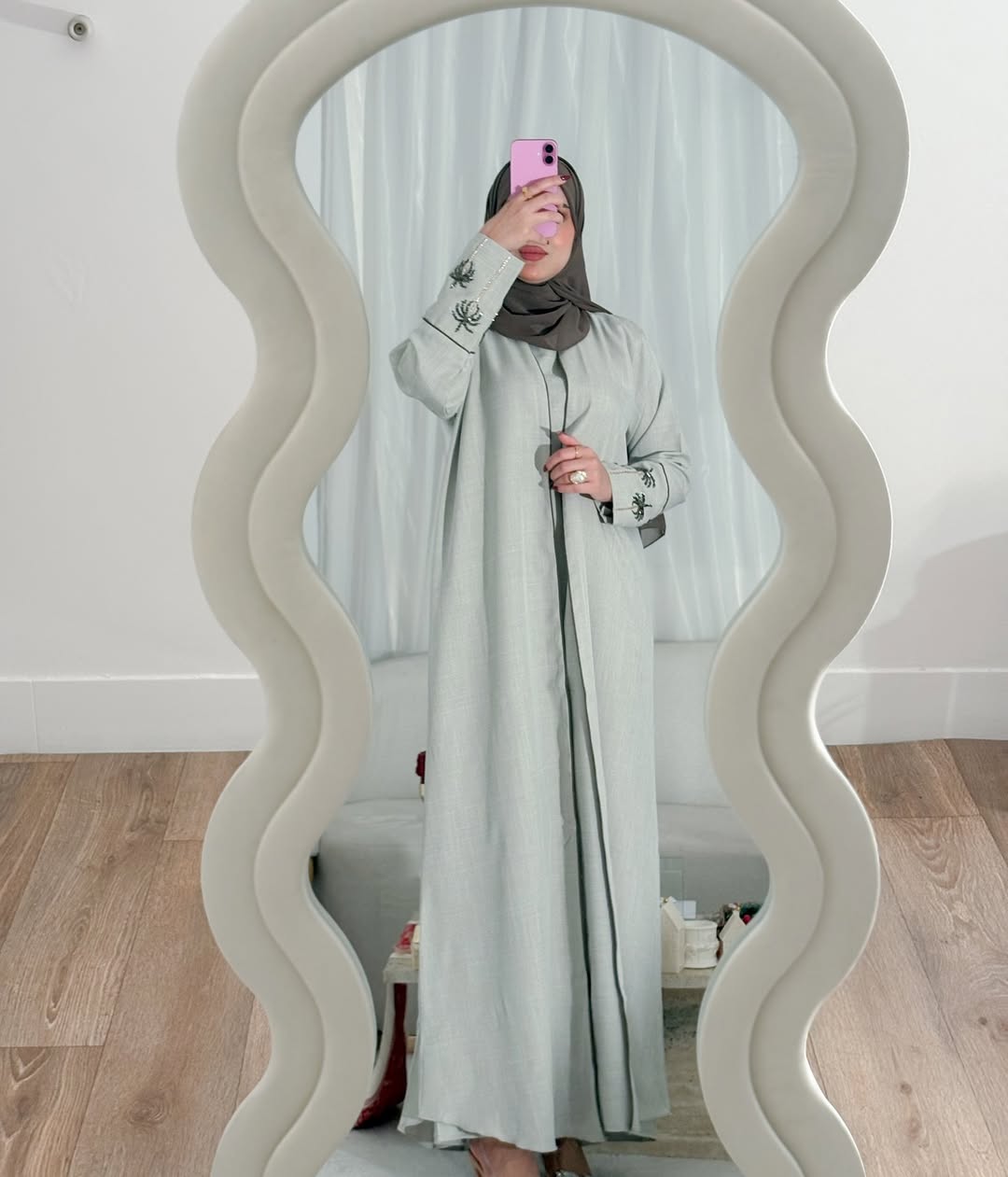 Palm Glow – 3-Piece Abaya Set