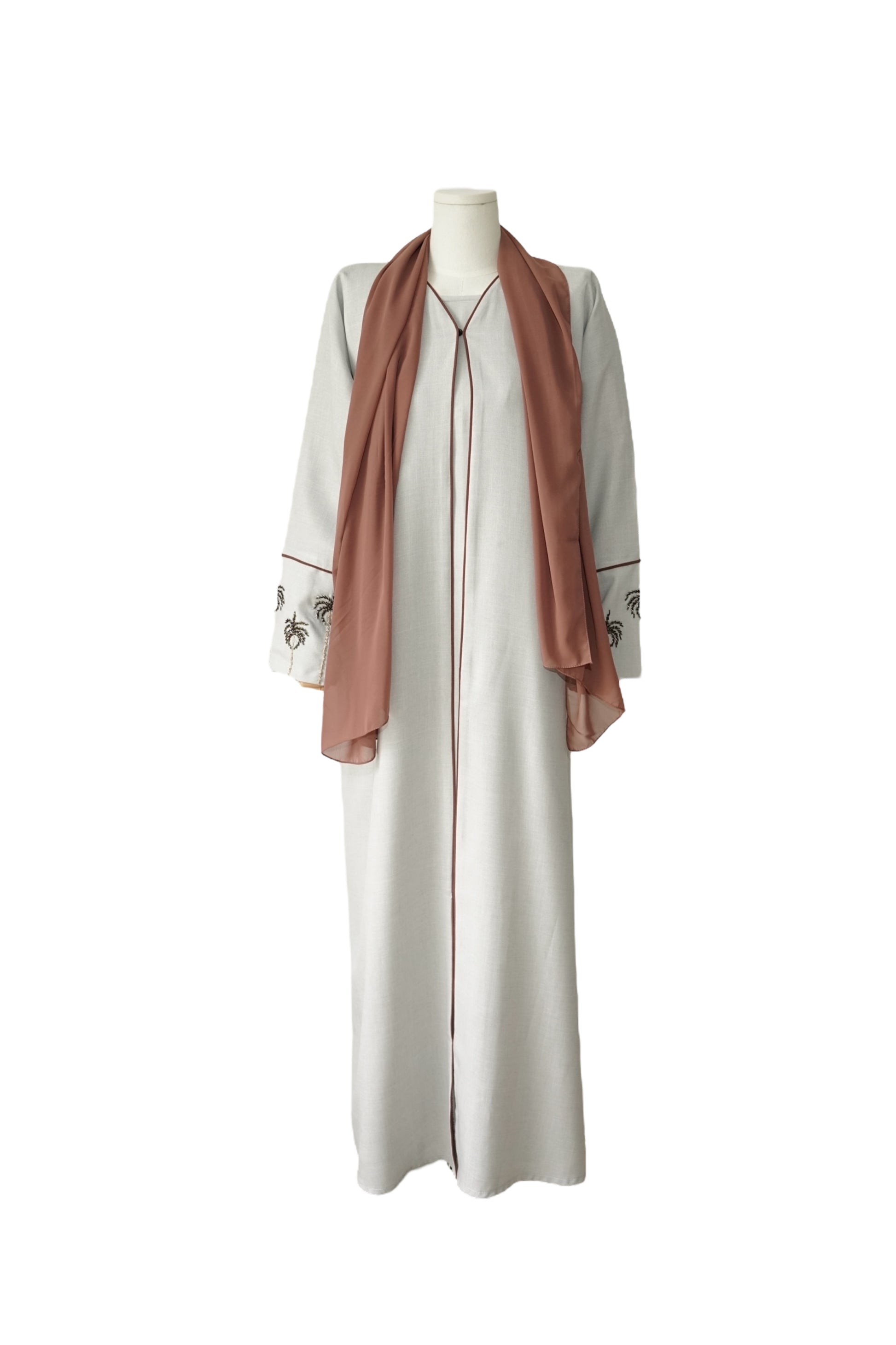 Palm Glow – 3-Piece Abaya Set
