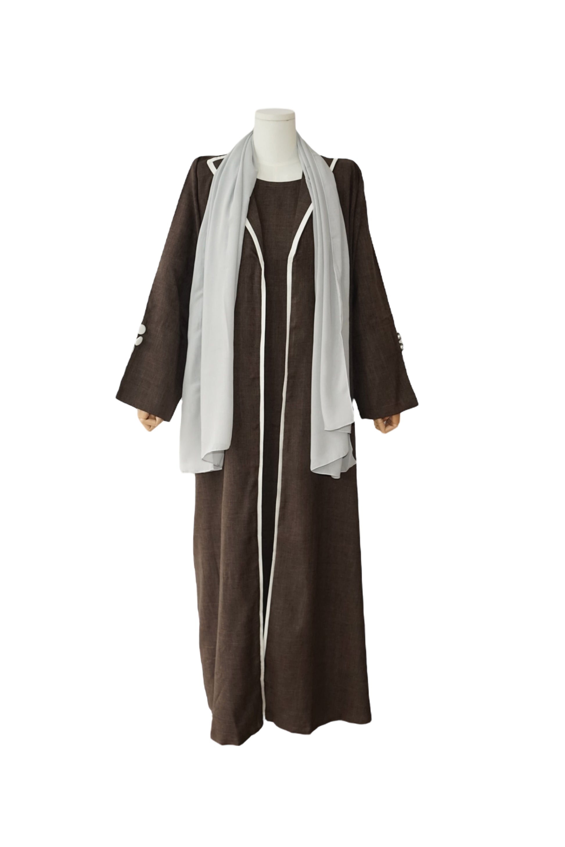 Mocha – 3-Piece Abaya Set