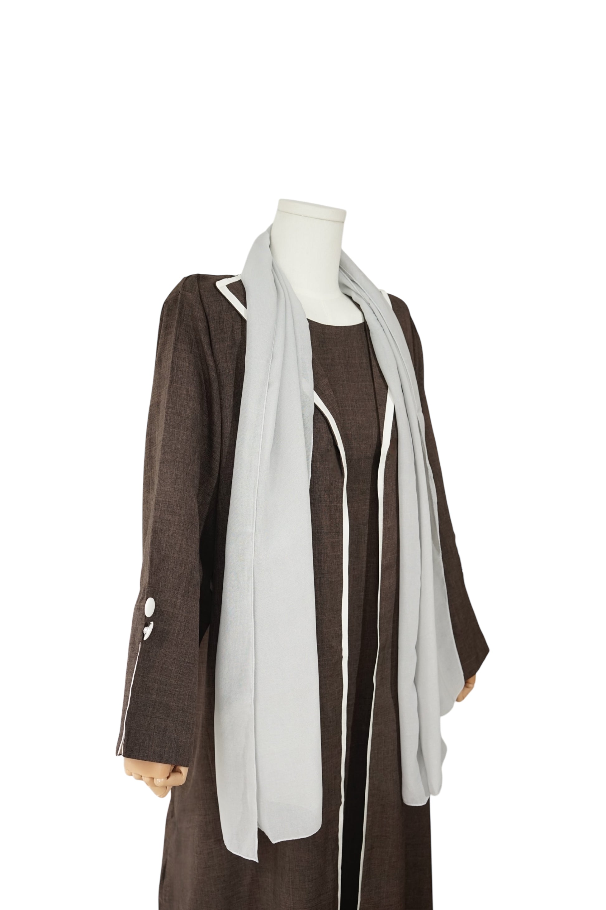 Mocha – 3-Piece Abaya Set