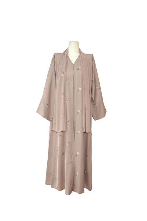 Blush Blossom – 2-Piece Abaya Set