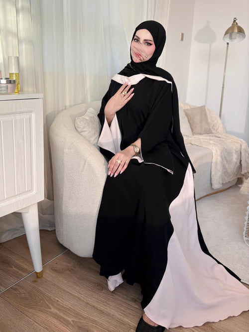 Blush Noir – 2-Piece Abaya Set