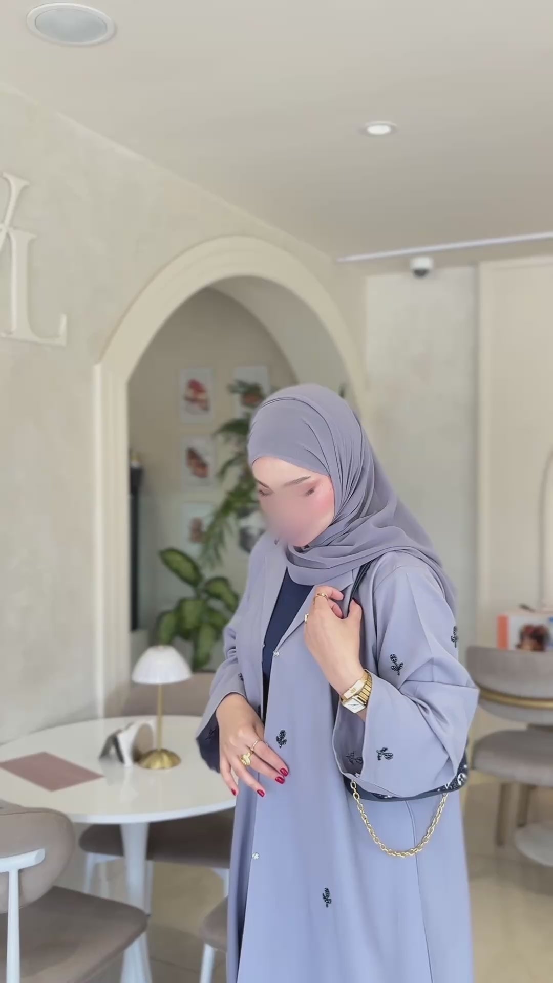 Slate Lavender – 2-Piece Abaya Set